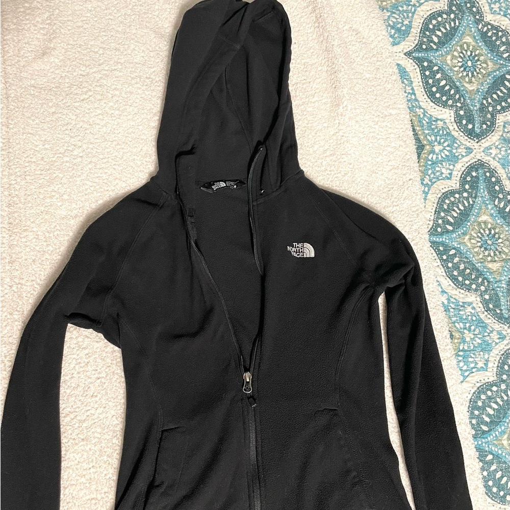 Black The North Face zip up WOMENS size SMALL.